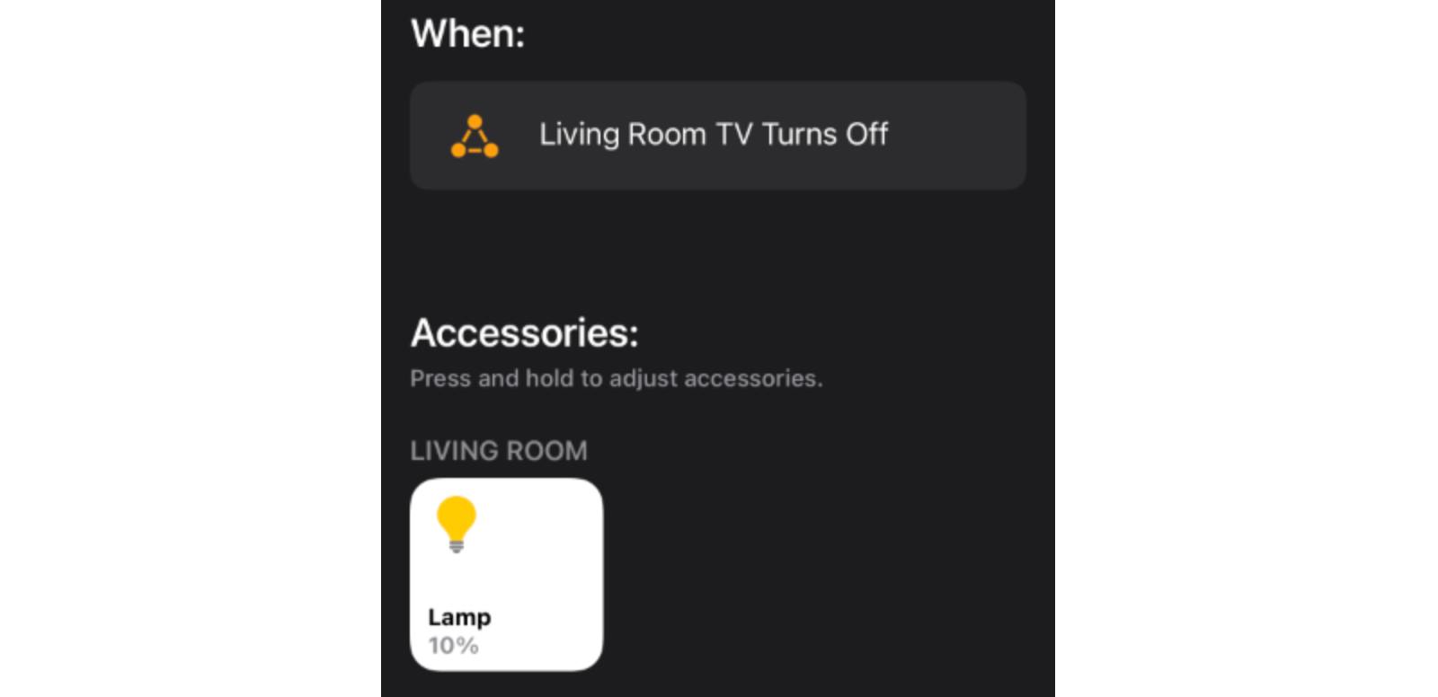 Sonos as a lightbulb automation in the Home app