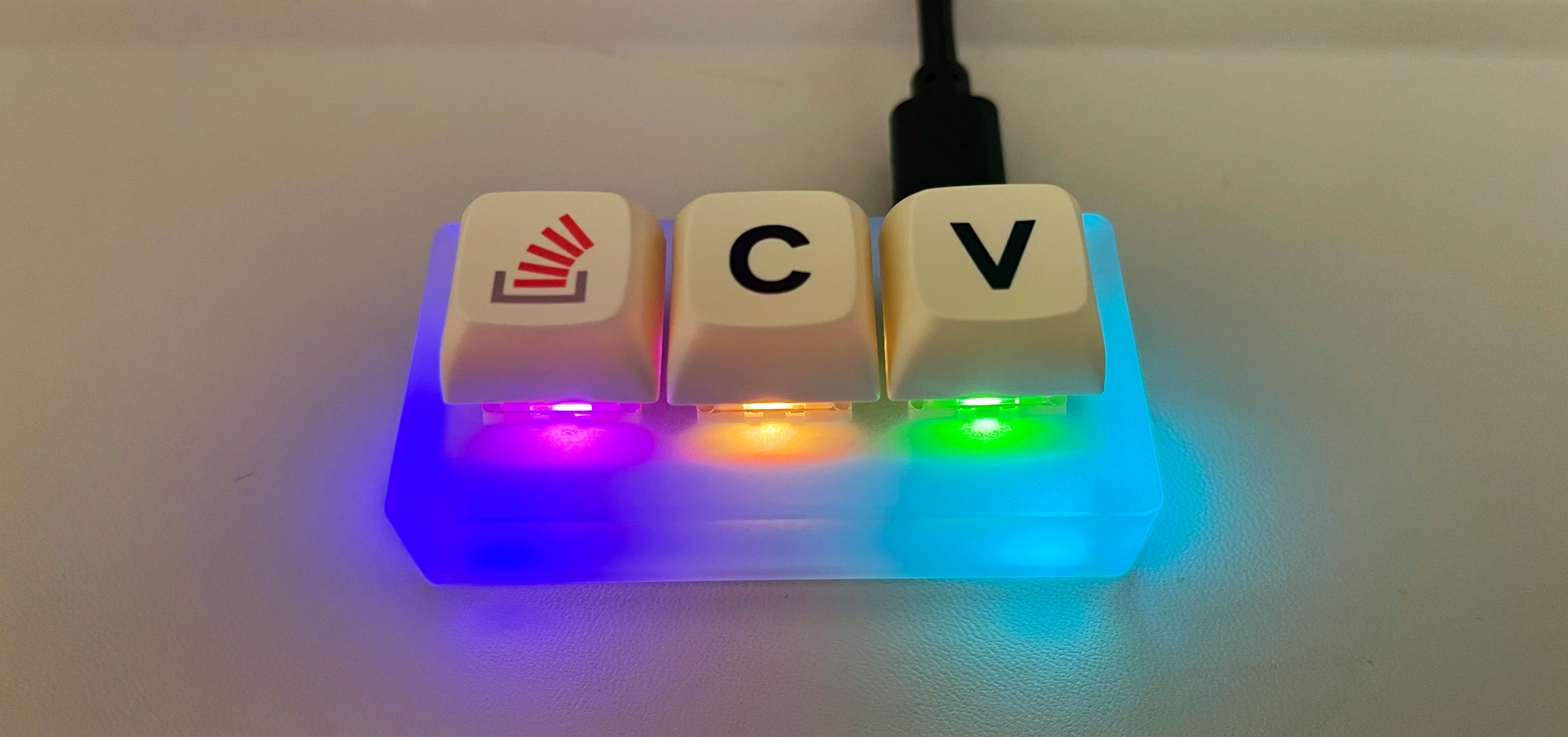 The Key v2 with rainbow swirl LEDs
