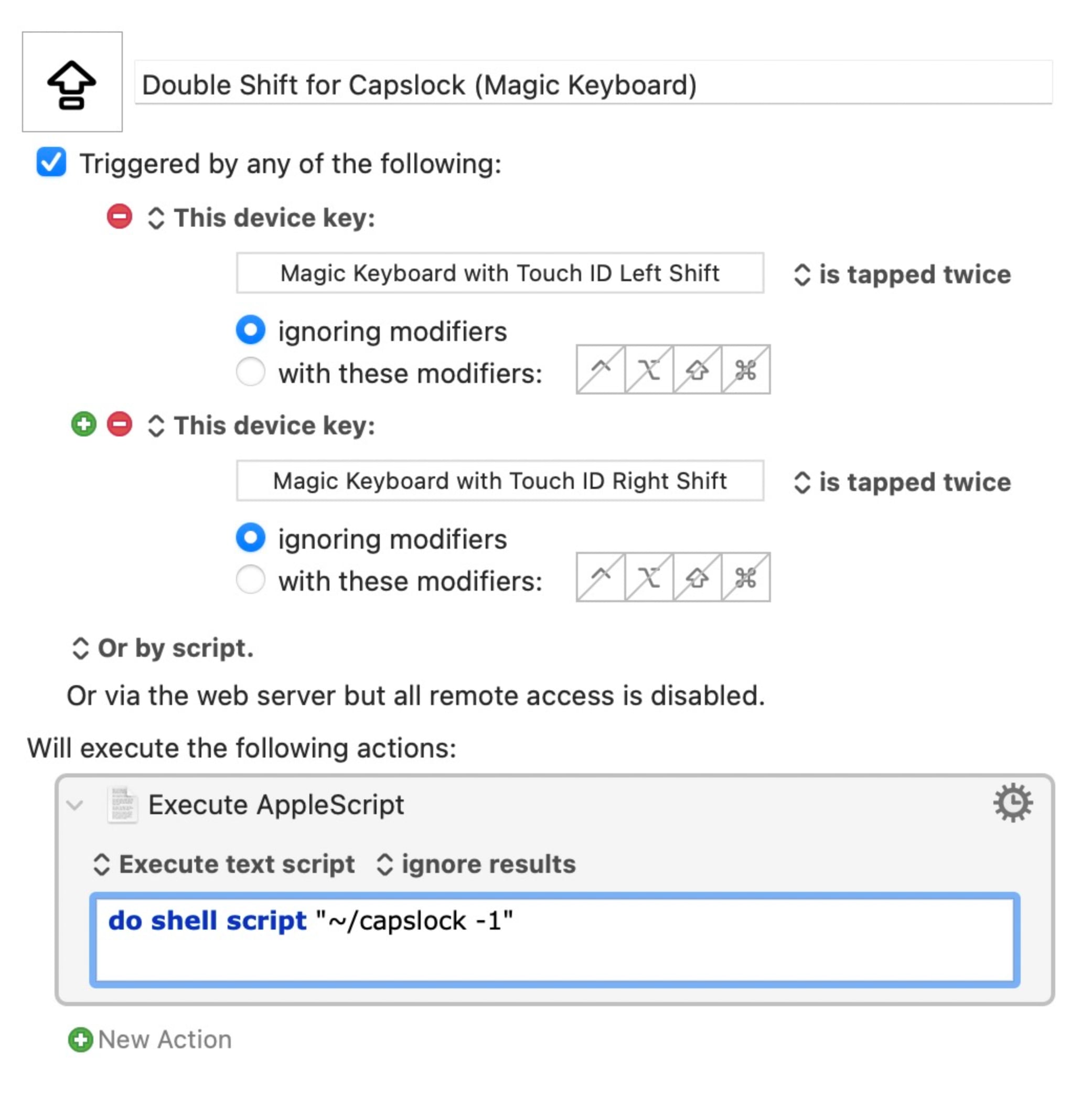 Keyboard Maestro settings