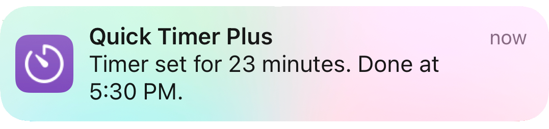 Notification with timer end time