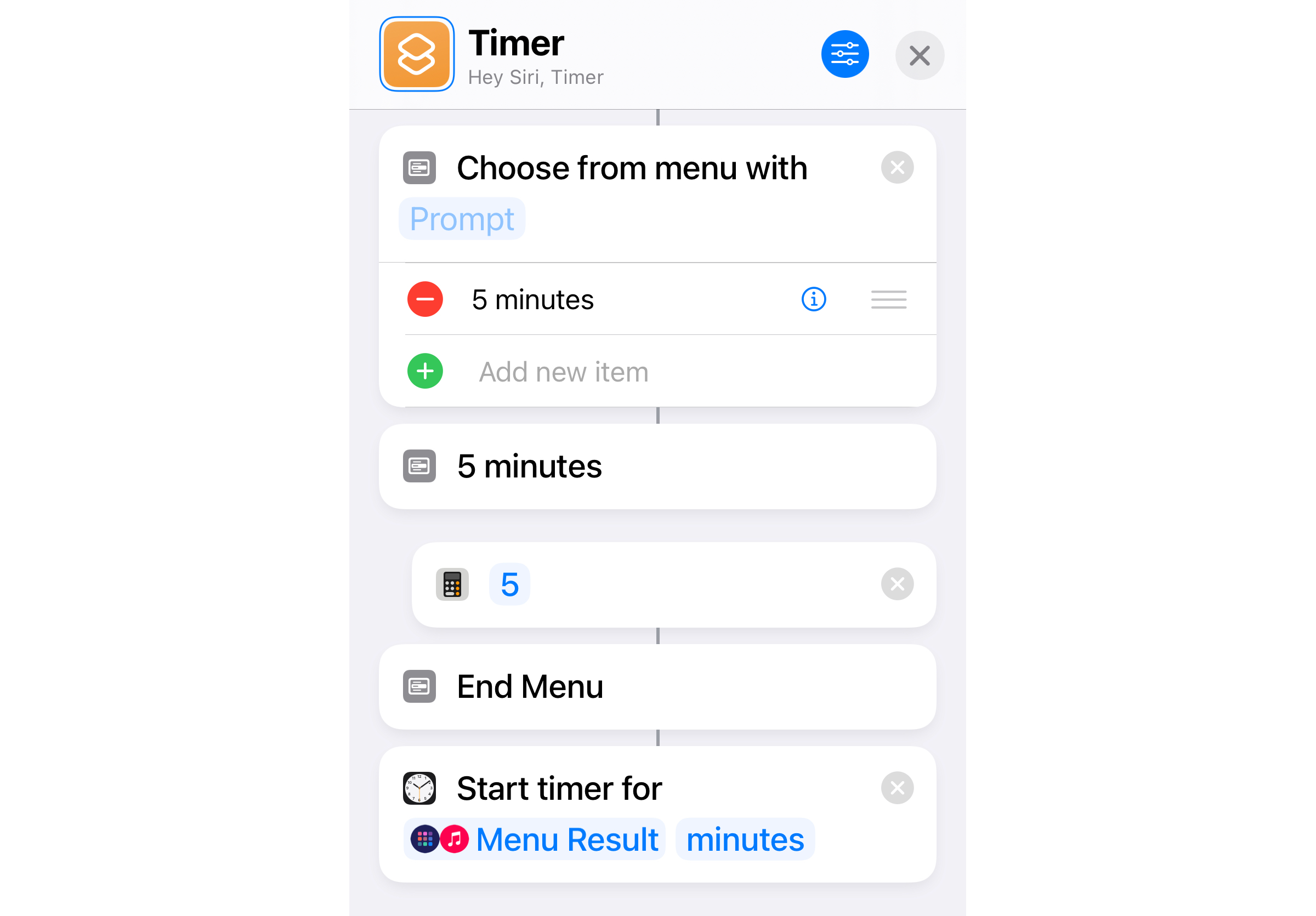 A simple timer shortcut